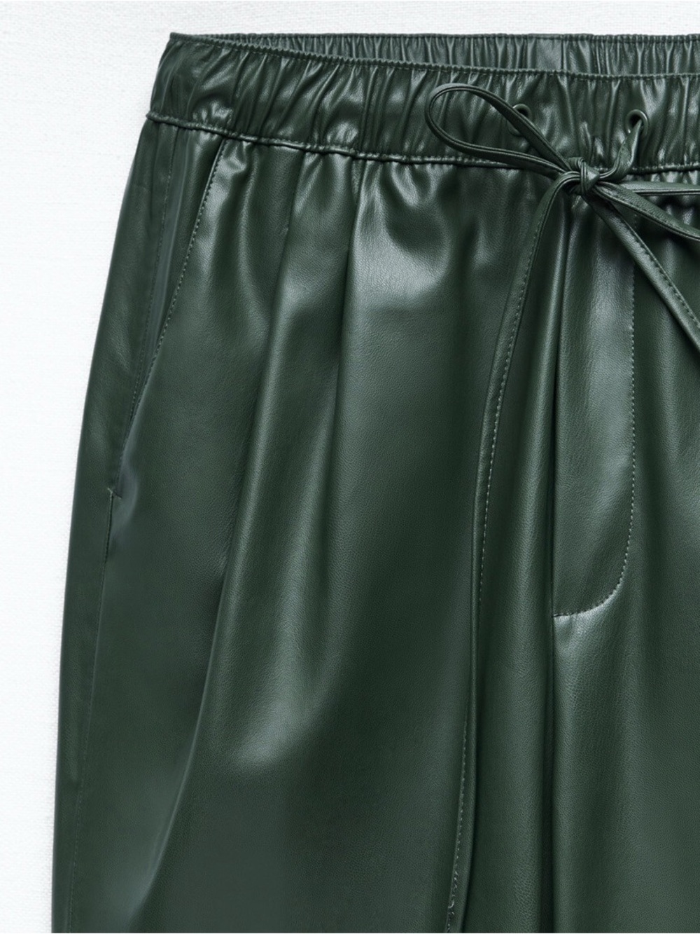 L. Zara faux Leather pleated trouser - Picture 6 of 10
